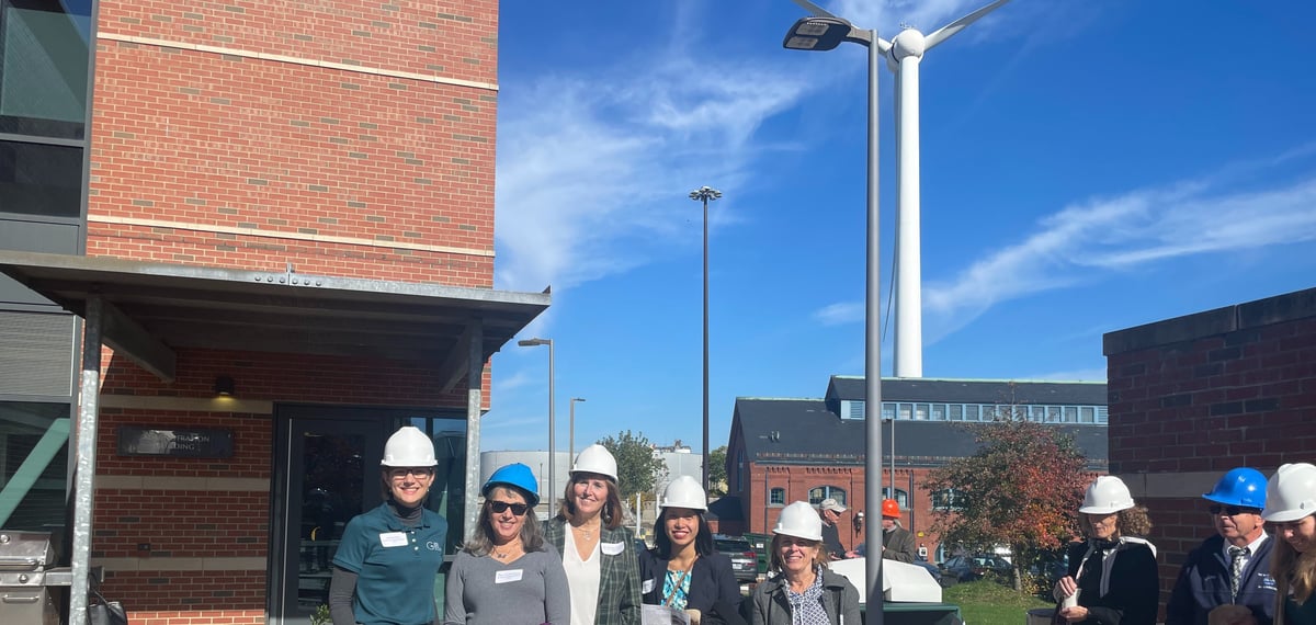Amanda with Reps Cortvriend, Boylan, and McGaw and Senator Gu, Providence RI Narragansett Bay Wind tour October 2023-1