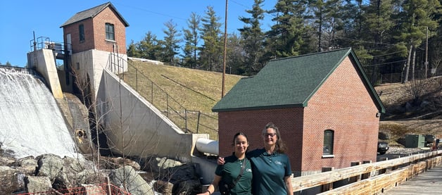 Whitman river hydropower, staff ET Adrianna, Green Powered, tour, dam, smile-1